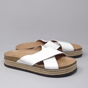 Aquatalia White Cross-Strap Platform Sandals